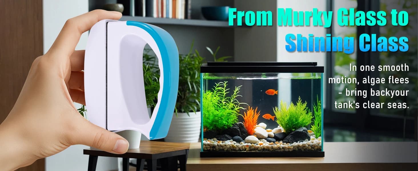 Magnetic Aquarium Fish Tank Glass Algae scrapers Glass Cleaner Scrubber Clean Brush [Floating — product details