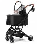 Folding Pet Stroller for Cats and Small Dog with Detachable Carrier