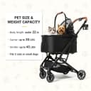 Folding Pet Stroller for Cats and Small Dog with Detachable Carrier