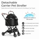 Folding Pet Stroller for Cats and Small Dog with Detachable Carrier