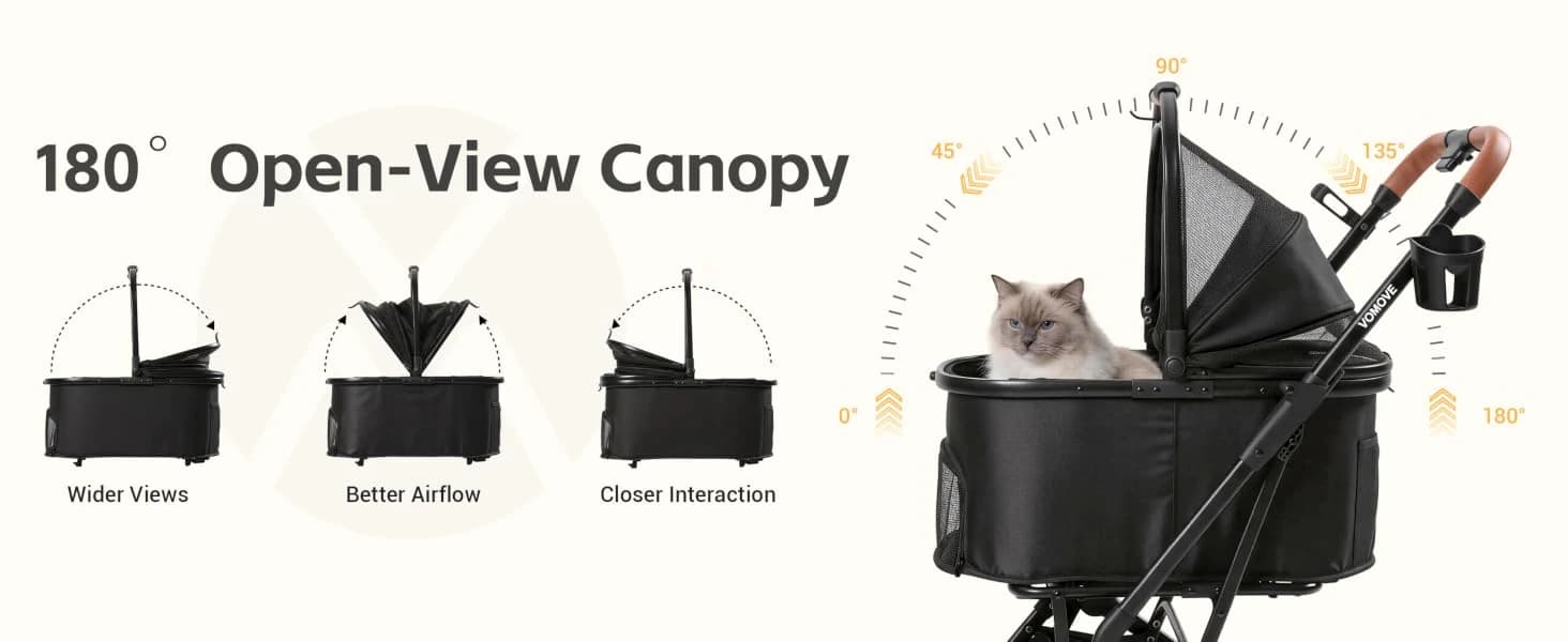 Folding Pet Stroller for Cats and Small Dog with Detachable Carrier — collection imagery