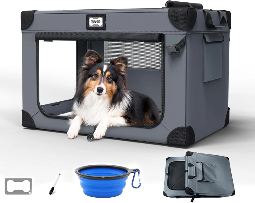 36" Collapsible Dog Crates，Foldable and Portable Dog Crates for Travel/Camping
