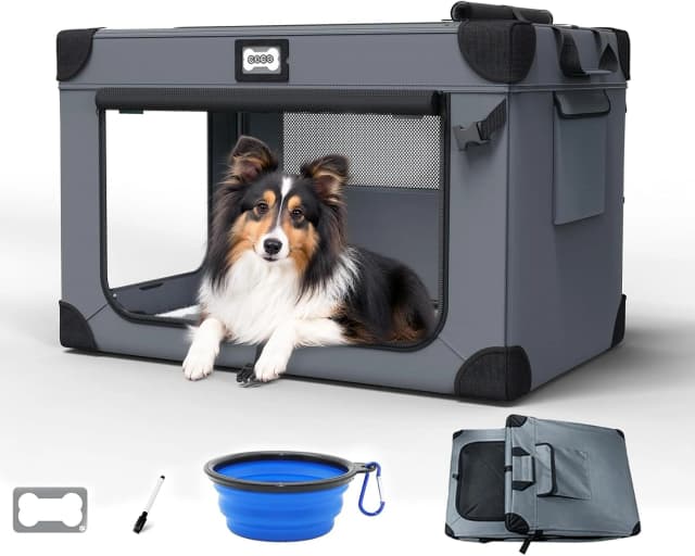 36" Collapsible Dog Crates，Foldable and Portable Dog Crates for Travel/Camping