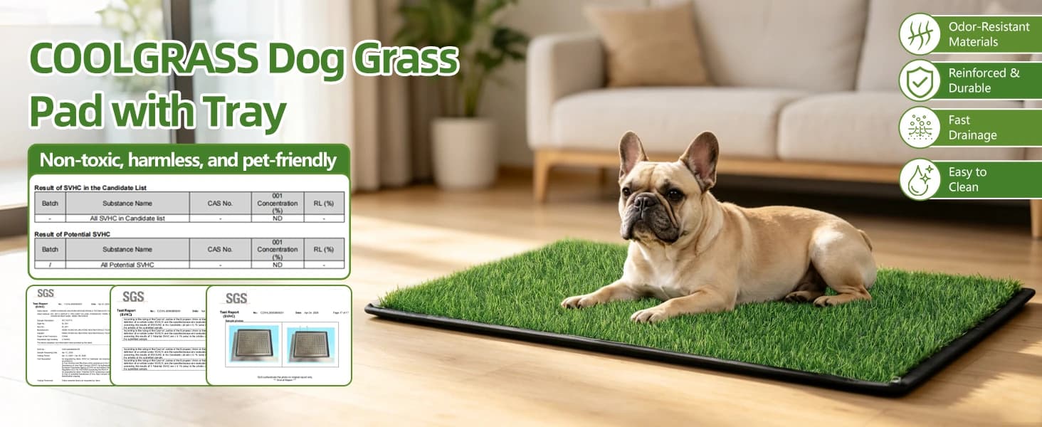 Dog Grass Pad with Tray — 34 x 23 Inch — product details