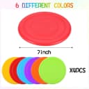 24pcs Pet Flying Disc 7 Inch Silicone Flying Disks Bulk for Dog Outdoor Backyard Lawn Sports — 6 Colors