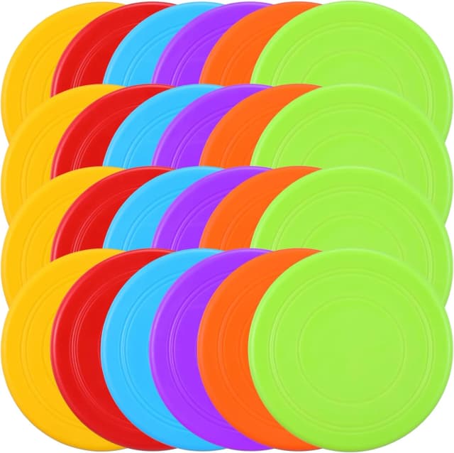 24pcs Pet Flying Disc 7 Inch Silicone Flying Disks Bulk for Dog Outdoor Backyard Lawn Sports — 6 Colors