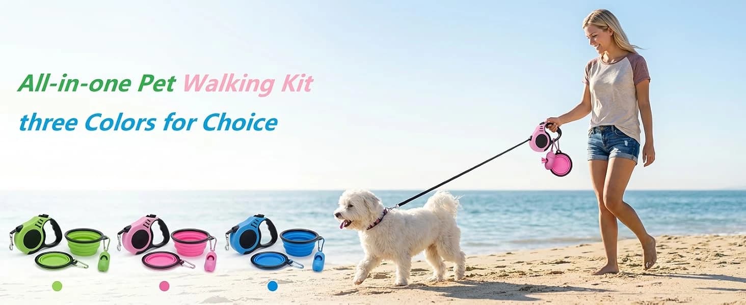 PETIMP Retractable Dog Leash Lightweight — 16FT Leash Set — product details