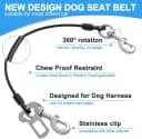 Dog Seat Belt Harness for Car,2pcs Dog Seatbelt of Coated Wire Leash Safety Restraint
