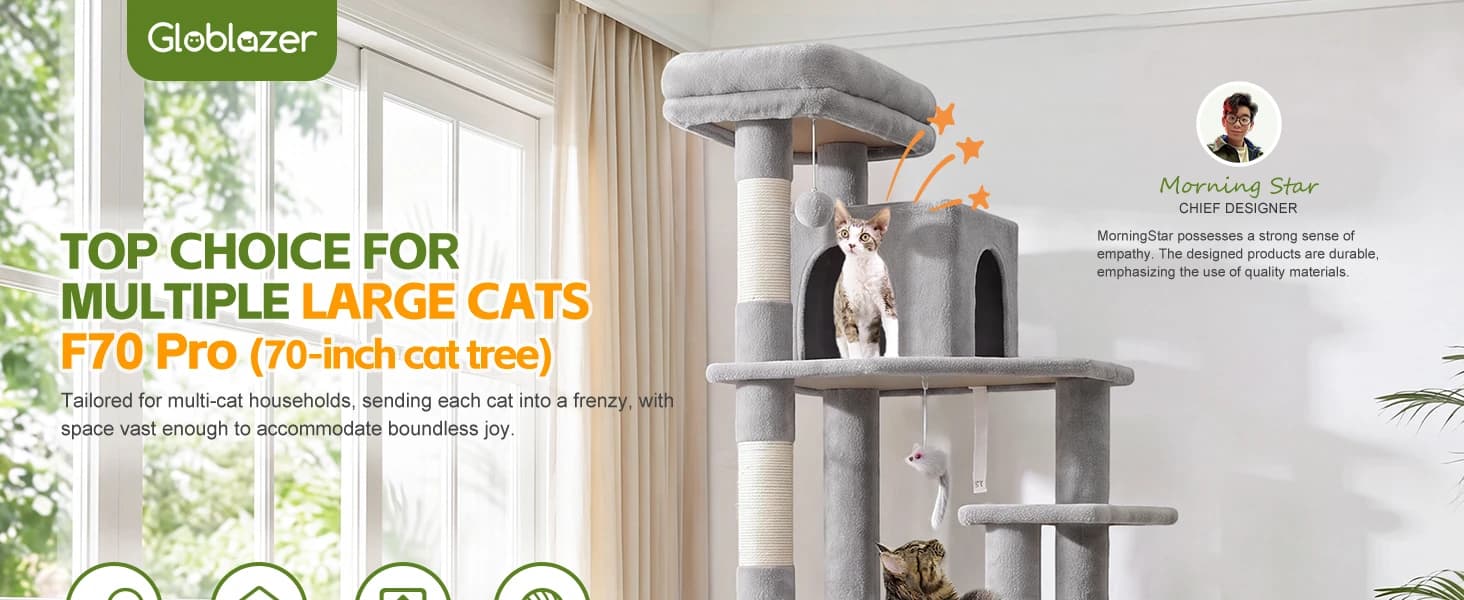 F70 Pro Heavy Duty Cat Tree Tower for Indoor Cats Large Adult — product details