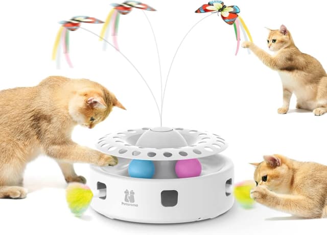 Cat Toys 3in1 Automatic Interactive Kitten Toy — Fluttering Butterfly