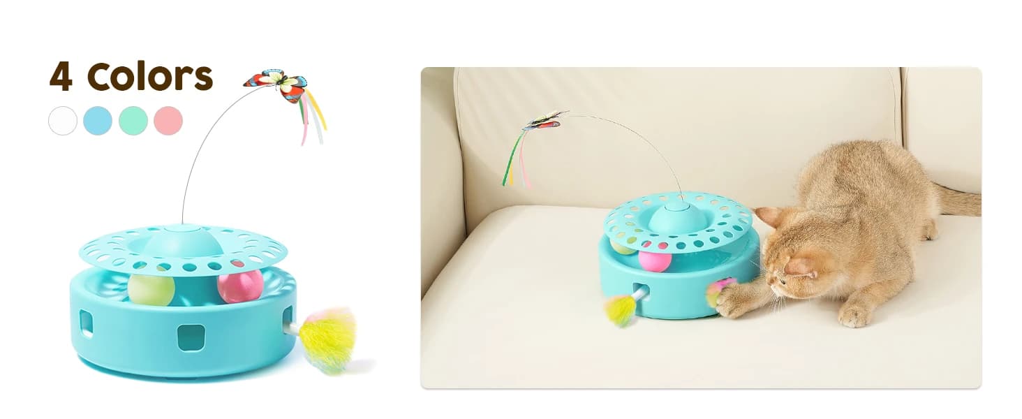 Cat Toys 3in1 Automatic Interactive Kitten Toy — Fluttering Butterfly — collection imagery