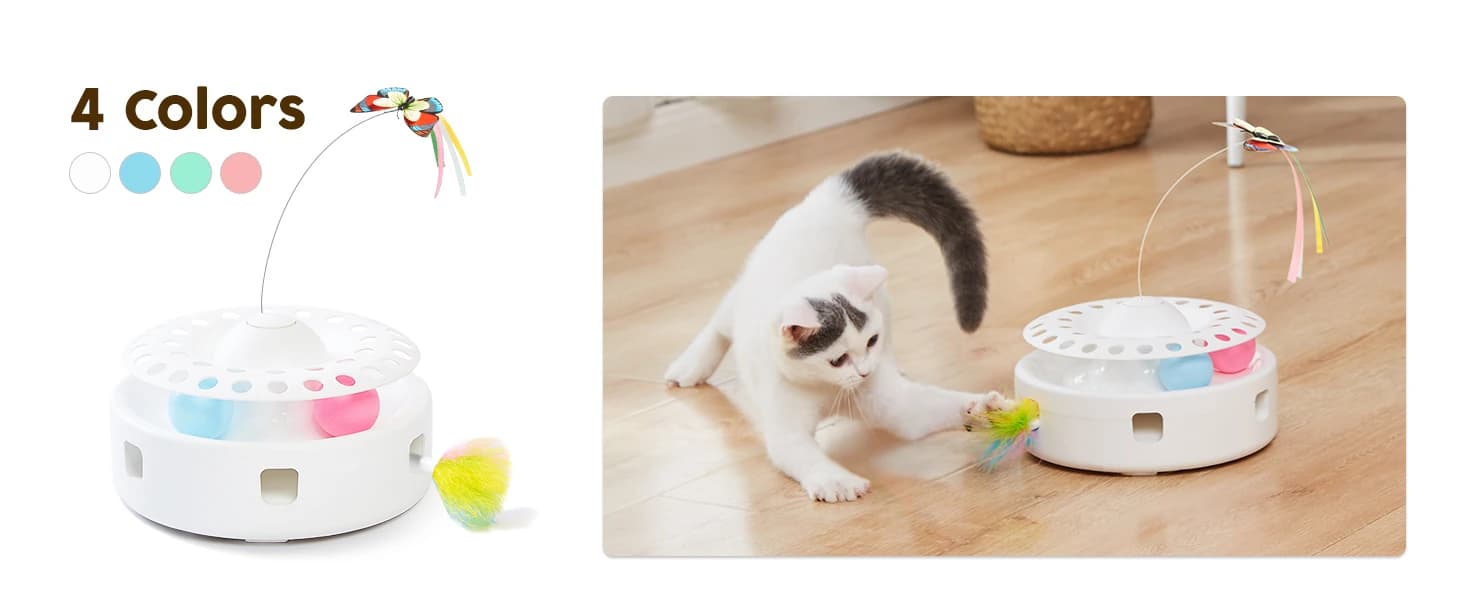 Cat Toys 3in1 Automatic Interactive Kitten Toy — Fluttering Butterfly — collection imagery