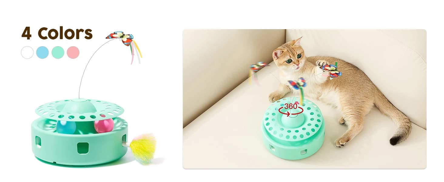 Cat Toys 3in1 Automatic Interactive Kitten Toy — Fluttering Butterfly — collection imagery