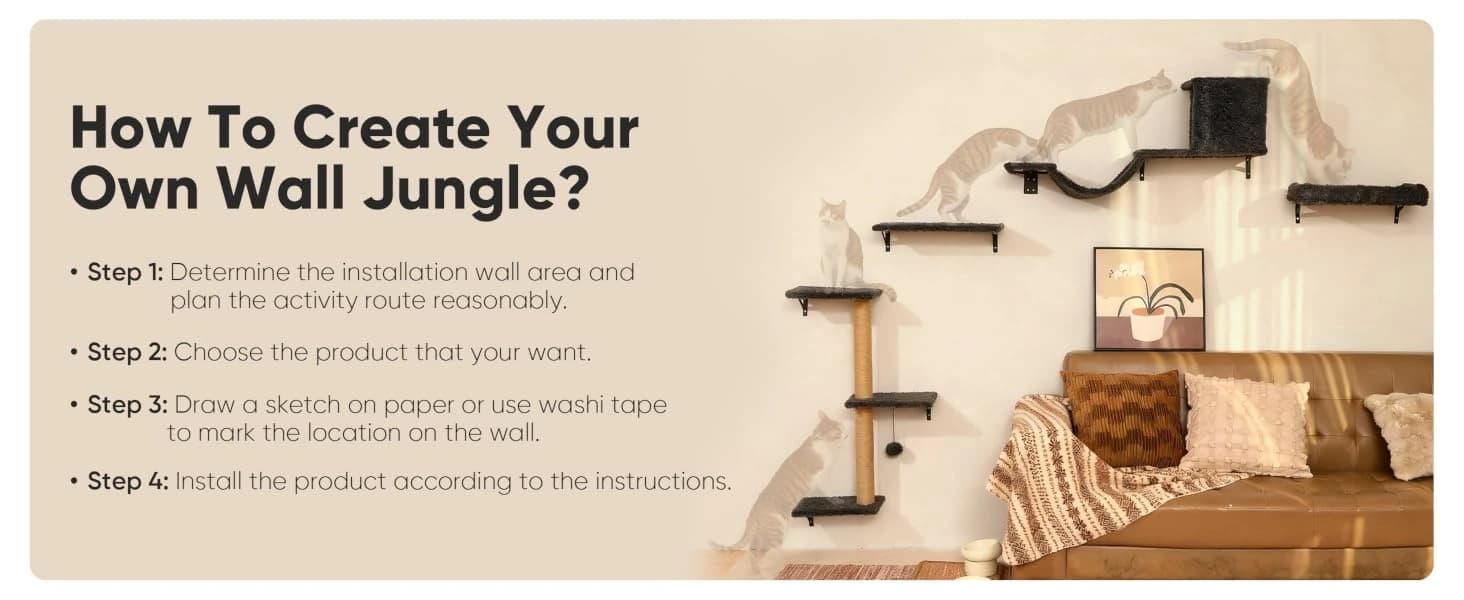 Cat Wall Shelves — 4 in 1 Set — product details