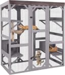 Cat House Window Outdoor Catio Cat Enclosures with 7 Platforms