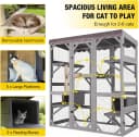 Cat House Window Outdoor Catio Cat Enclosures with 7 Platforms