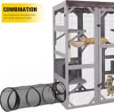 Cat House Window Outdoor Catio Cat Enclosures with 7 Platforms