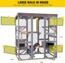 Cat House Window Outdoor Catio Cat Enclosures with 7 Platforms