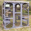 Cat House Window Outdoor Catio Cat Enclosures with 7 Platforms