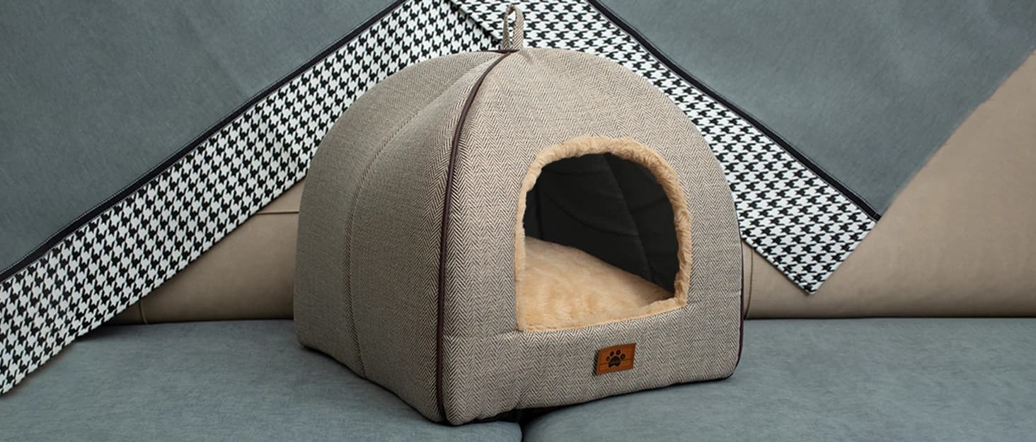 Cat Bed for Indoor Cats - Cat Cave Beds Cat House Cat Tent with Washable and Removable Cushioned Pillow — collection imagery