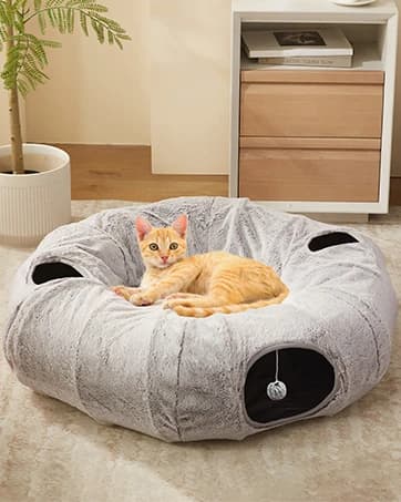 Cat Bed for Indoor Cats - Cat Cave Beds Cat House Cat Tent with Washable and Removable Cushioned Pillow — collection imagery