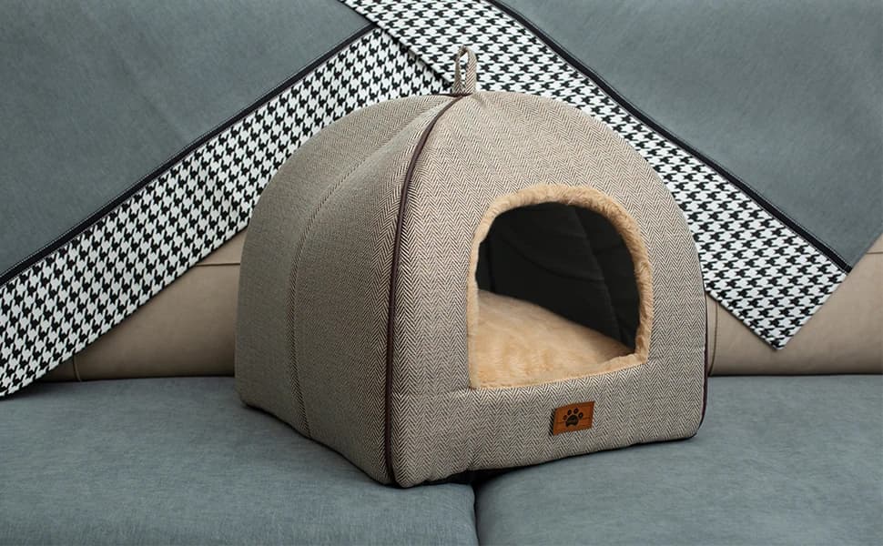 Cat Bed for Indoor Cats - Cat Cave Beds Cat House Cat Tent with Washable and Removable Cushioned Pillow — Snoozing Away in Luxury and Style