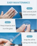 Aquarium Suction Cup Clips for Standard 3/16" ID Airline Tubing Clear Air Hose Holder Clamp Accessories for