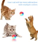 30 Pcs Soft Plush Cat Ball 1.2-inch Rainbow Cat Toy Balls Fuzzy Kitty Balls Kitten Puff Balls Colorful Cat Pom