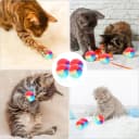 30 Pcs Soft Plush Cat Ball 1.2-inch Rainbow Cat Toy Balls Fuzzy Kitty Balls Kitten Puff Balls Colorful Cat Pom