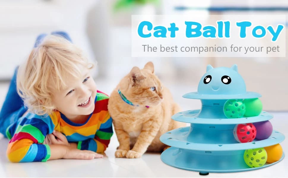 Cat Toy Roller 3-Level Turntable Cat Toys with Six Colorful Balls — product details
