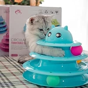 Cat Toy Roller 3-Level Turntable Cat Toys with Six Colorful Balls — collection imagery