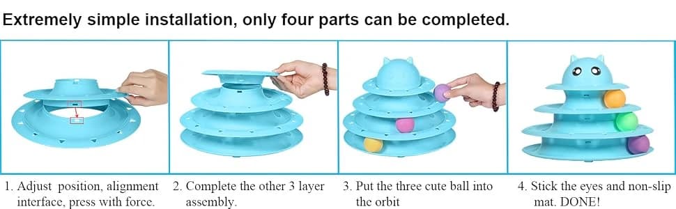 Cat Toy Roller 3-Level Turntable Cat Toys with Six Colorful Balls — collection imagery