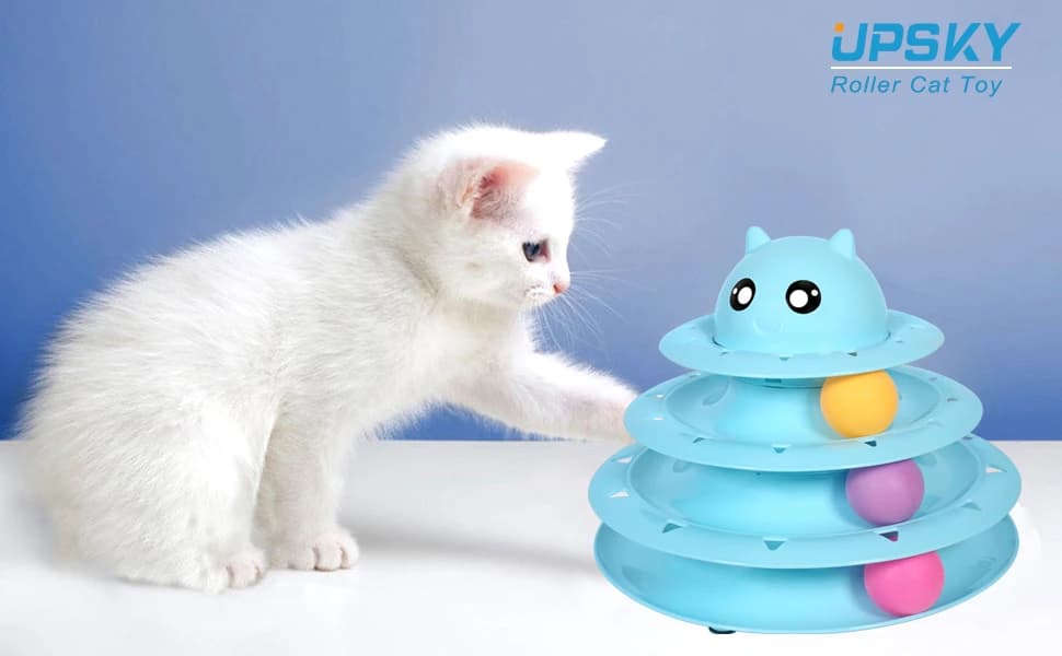 Cat Toy Roller 3-Level Turntable Cat Toys with Six Colorful Balls — Roller Cat Toy — Both You and Your Pet Will Love It!