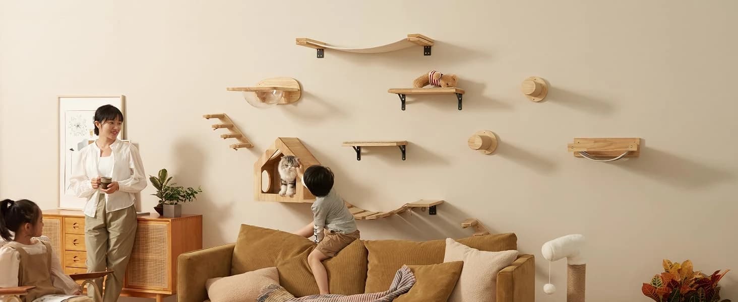 Cat Wall Shelves — 17 x 10 Inch — product details