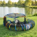 Portable Cat Enclosure - 2-in-1 Outdoor Catio with Tent and Tunnel