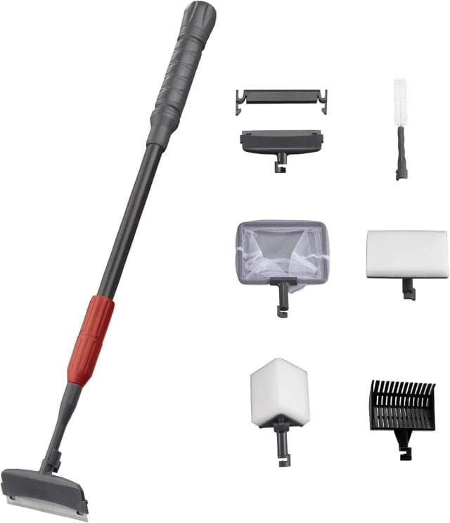 Aquarium Clean Tool — 6 in 1 Fish Tank Cleaning Kit Algae Scraper Scrubber Pad Adjustable Long Handle Fish Tank