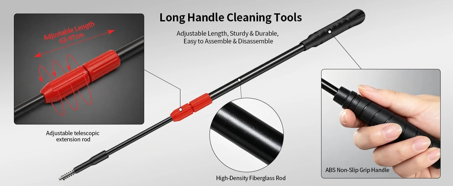 Aquarium Clean Tool — 6 in 1 Fish Tank Cleaning Kit Algae Scraper Scrubber Pad Adjustable Long Handle Fish Tank — collection imagery