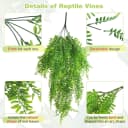 Reptile Plants Hanging Fake Vines Boston Climbing Terrarium Plant with Suction Cup for Bearded Dragons Lizards