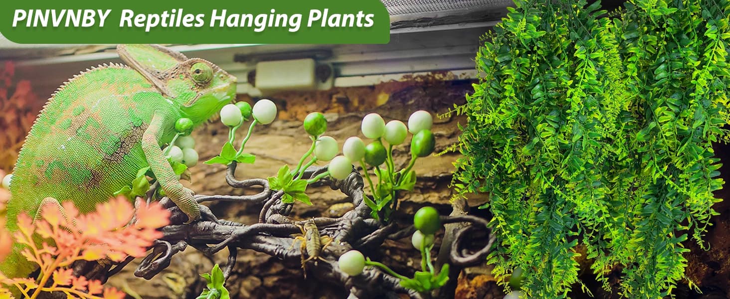 Reptile Plants Hanging Fake Vines Boston Climbing Terrarium Plant with Suction Cup for Bearded Dragons Lizards — product details