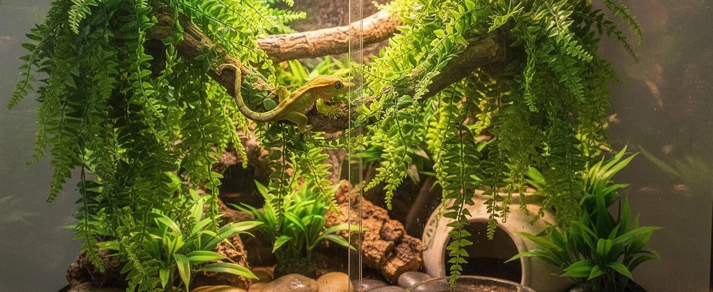 Reptile Plants Hanging Fake Vines Boston Climbing Terrarium Plant with Suction Cup for Bearded Dragons Lizards — product details