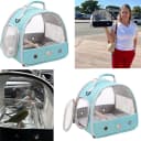 Bird Carrier — Portable Small Bird Parrot Parakeet Carrier with Standing Perch and Mat