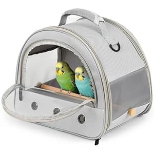 Bird Carrier — Portable Small Bird Parrot Parakeet Carrier with Standing Perch and Mat — collection imagery