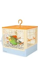 Bird Carrier — Portable Small Bird Parrot Parakeet Carrier with Standing Perch and Mat — product details