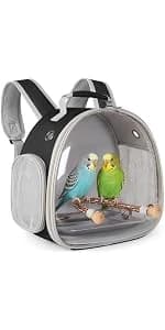 Bird Carrier — Portable Small Bird Parrot Parakeet Carrier with Standing Perch and Mat — product details