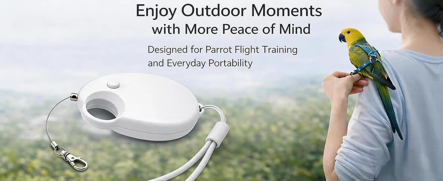 Retractable Bird Leashes — 20ft Lightweight Bite-Resistant Steel Wire — product details
