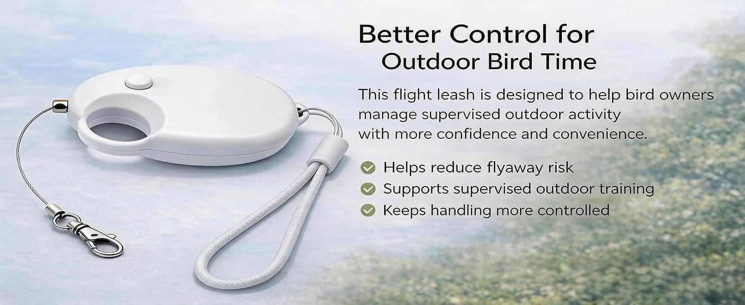 Retractable Bird Leashes — 20ft Lightweight Bite-Resistant Steel Wire — product details