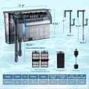 Large Hang on Back Aquarium Filter w/ U-V — 13-Stage for 20-75 Gal Fish Tank