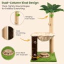 35" Cat Scratching Post with Bed and Toys Palm Tree Cat Tower