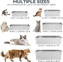 Large High Sided Stainless Steel Cat Litter Box — Non-Stick