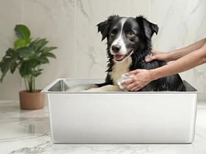 Large High Sided Stainless Steel Cat Litter Box — Non-Stick — Open Top Design